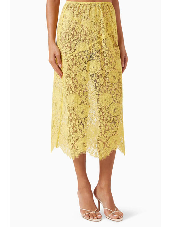 Doen Dresses & Skirts - Doen Nandi Sheer Lace Skirt Yellow Size M